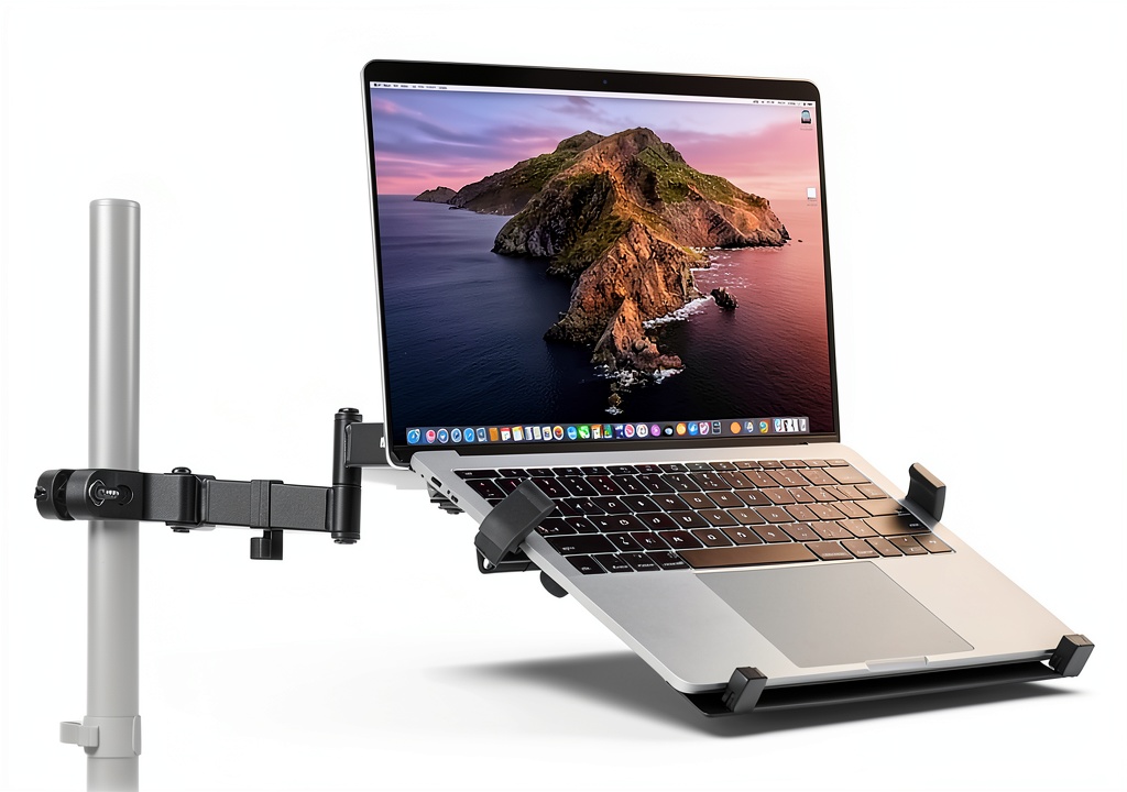 Installing Mount-It! Laptop Pole Mount for Ergonomic Workstation on a wooden desk
