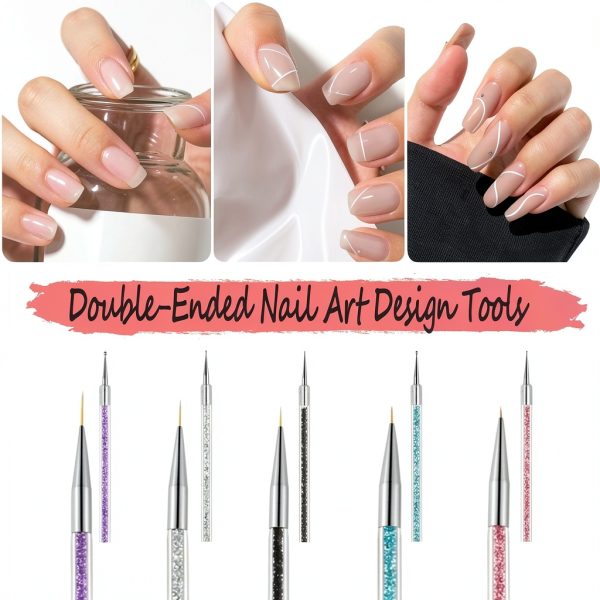 AIBEE Double Ended Nail Brush Set Premium Design-5
