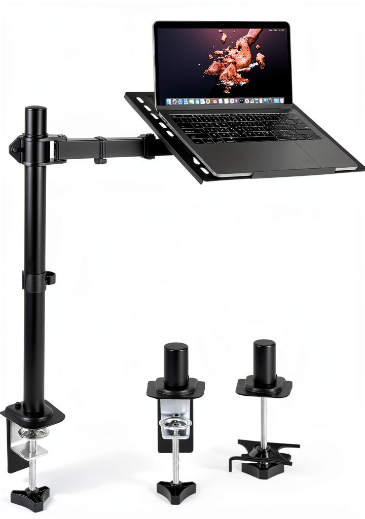 Installing Mount-It Laptop Desk Mount Black Metal on a wooden desk