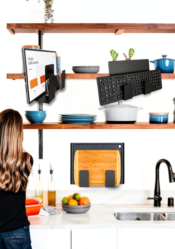 Wall Mount by NOTMBESTM Metal Laptop Shelf Black-5