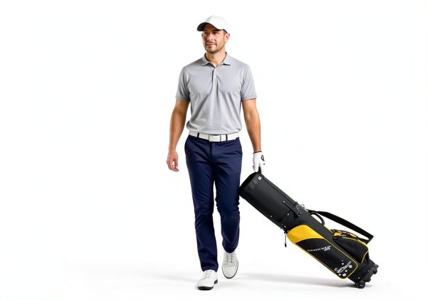 Travel Golf Bag A99 Black/Gold 6‑Way Divider with Wheels and TSA Lock-0