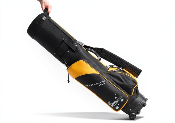 Travel Golf Bag A99 Black/Gold 6‑Way Divider with Wheels and TSA Lock-1