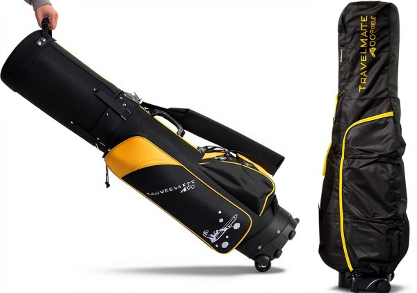 Travel Golf Bag A99 Black/Gold 6‑Way Divider with Wheels and TSA Lock-6