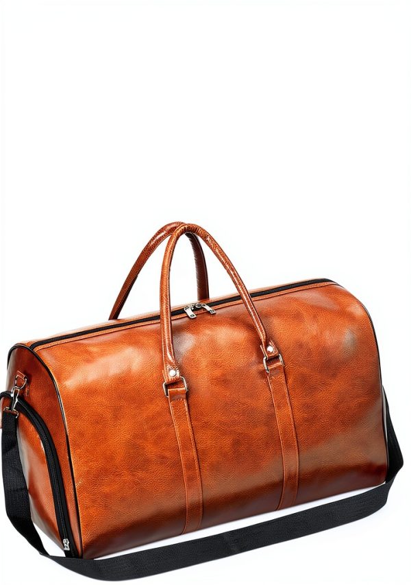 FUGBRO PU Leather Travel Tote with Shoe Pouch and Wallet Carryall-3