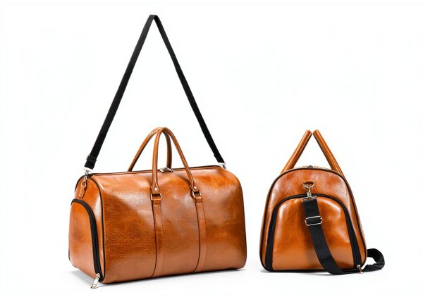 FUGBRO PU Leather Travel Tote with Shoe Pouch and Wallet Carryall-2