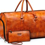 FUGBRO PU Leather Travel Tote with Shoe Pouch and Wallet Carryall-0