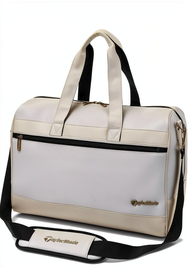 TaylorMade Golf Duffel Bag TJ084 White Synthetic Leather-0