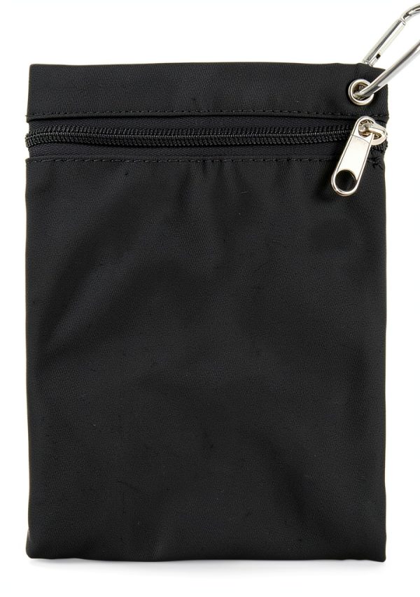 Golf Tee Bag, 7 x 5.5 Inch Black Golf Tee Pouch with Metal Clip, Novelty Pattern Combines Practicality with a Unique Appearance for Storage Valuable Items and Golf Ball Accessories-0