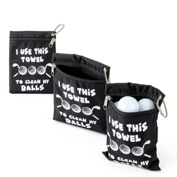 Golf Tee Bag, 7 x 5.5 Inch Black Golf Tee Pouch with Metal Clip, Novelty Pattern Combines Practicality with a Unique Appearance for Storage Valuable Items and Golf Ball Accessories-6