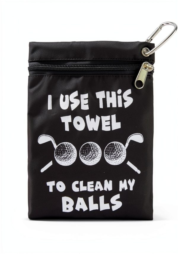 Golf Tee Bag, 7 x 5.5 Inch Black Golf Tee Pouch with Metal Clip, Novelty Pattern Combines Practicality with a Unique Appearance for Storage Valuable Items and Golf Ball Accessories-1